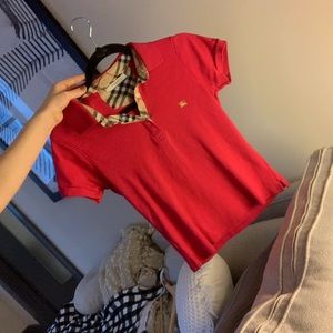 Adorable Burberry Polo - rare color Red/Pink